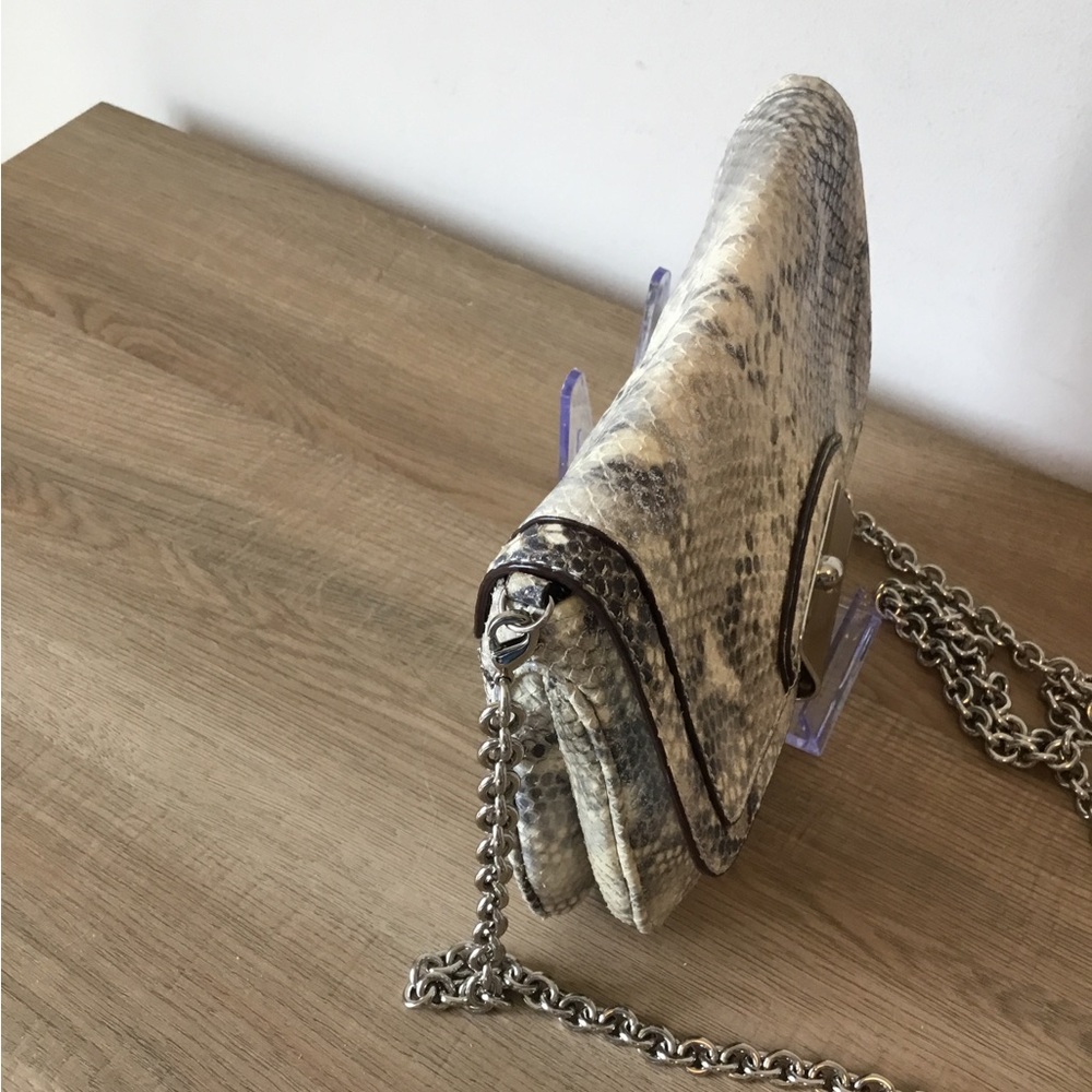 Coach Kristin Python Leather Crossbody Bag or Clutch w/Detachable Chain - Picture 6 of 10